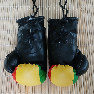 Ghana Flag Mini Boxing Gloves Car Rear View Mirror Decor - Image 2