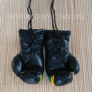 Jamaica Flag Mini Boxing Gloves Car Rear View Mirror Decor - Image 3